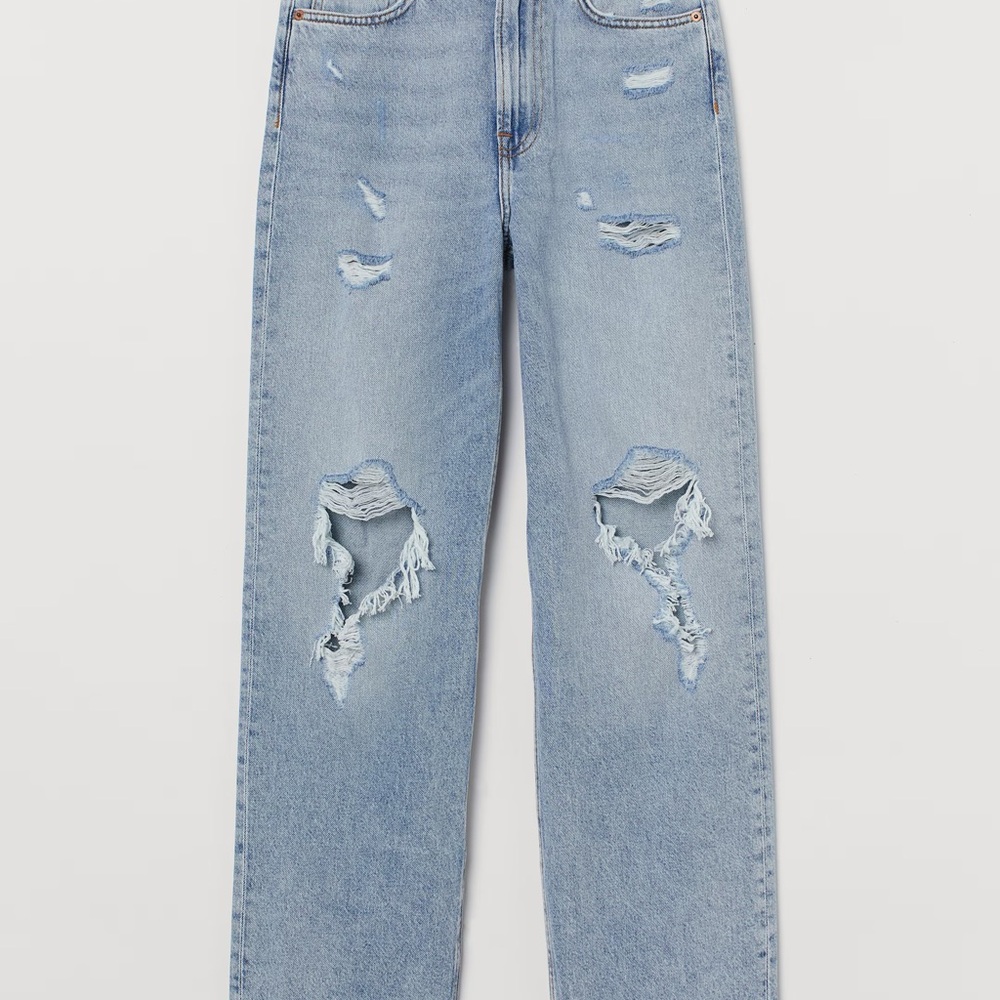 Distressed Light Blue Jeans